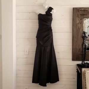 Cocktail Bridesmaid Homecoming long formal black dress size S, Bibian brand